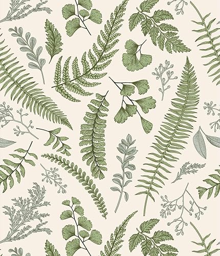 Rainforest Leaves - Papel tapiz autoadhesivo con hojas verdes, papel tapiz autoadhesivo para despegar y pegar, papel de contacto extraíble para