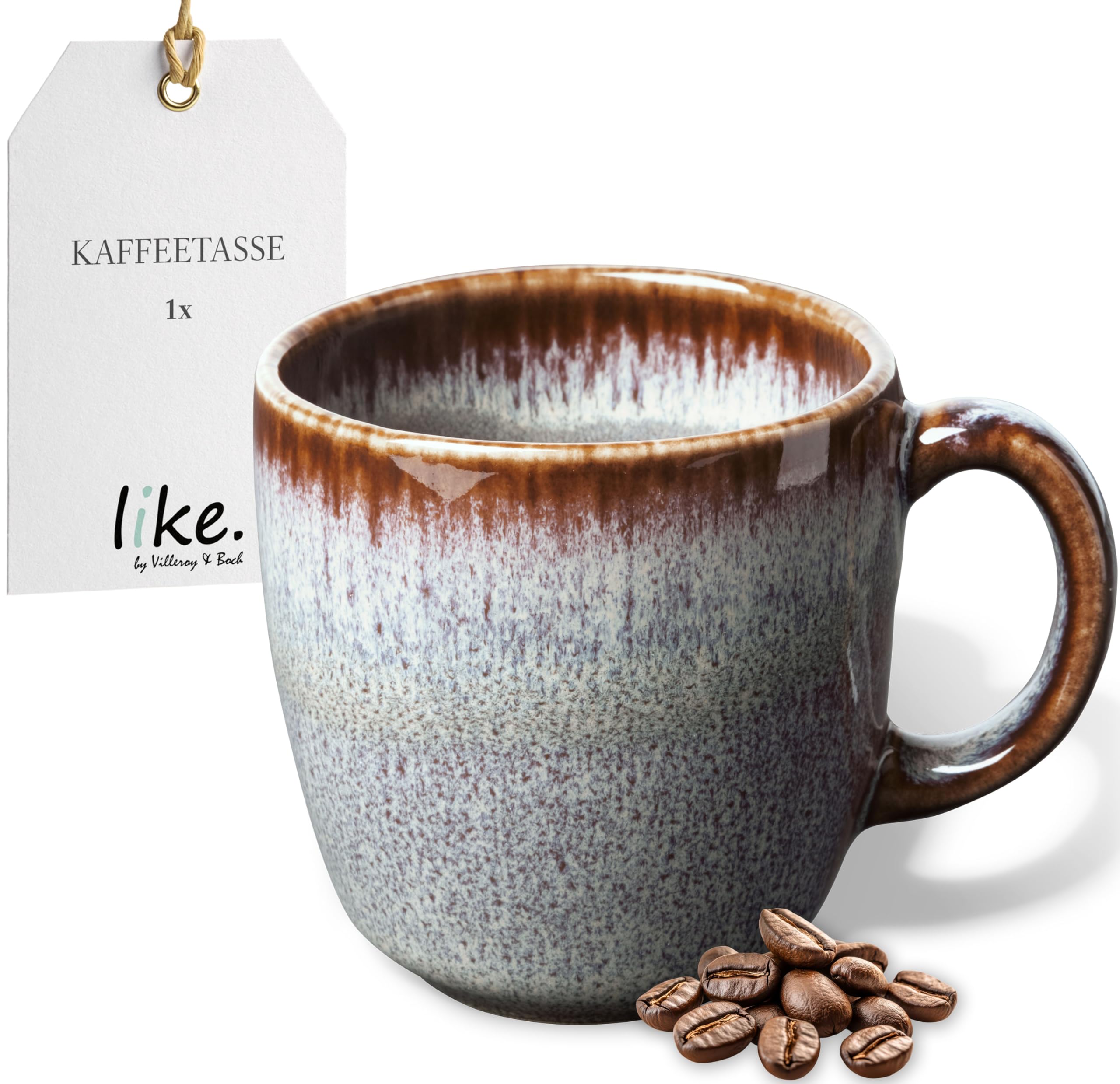 like. by Villeroy & Boch - Lave Beige Stoneware Coffee Cup, 190 ml, Dishwasher Safe