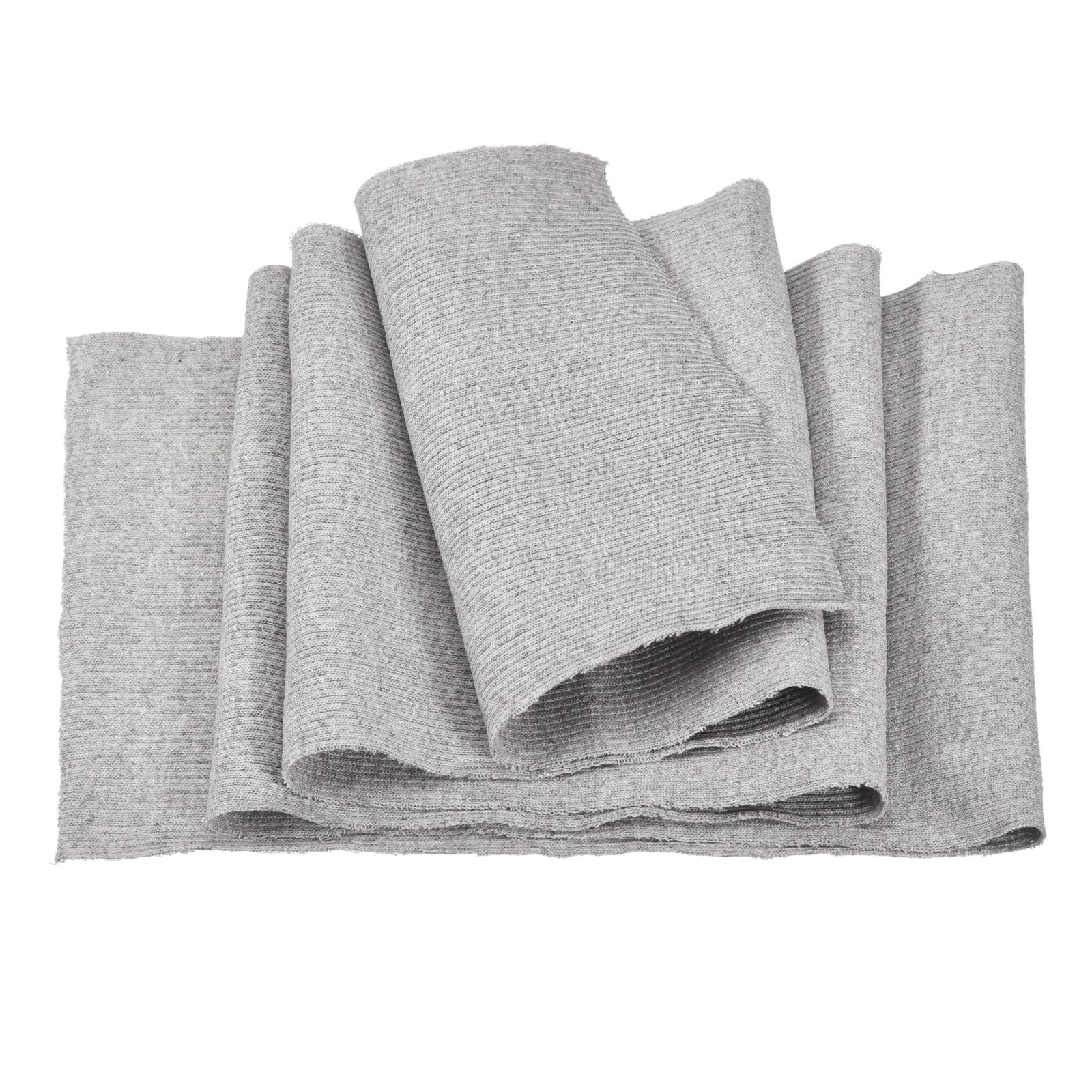 MECCANIXITY 39" Elastic Cuffs Ribbed Trims Cotton Fabric Knit Rib Stretch Tape Cuff Sleeve Waistband for Sewing, 6" Wide Grey