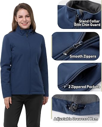 33000ft Women's Softshell Jacket Waterproof Fleece Lining Transition