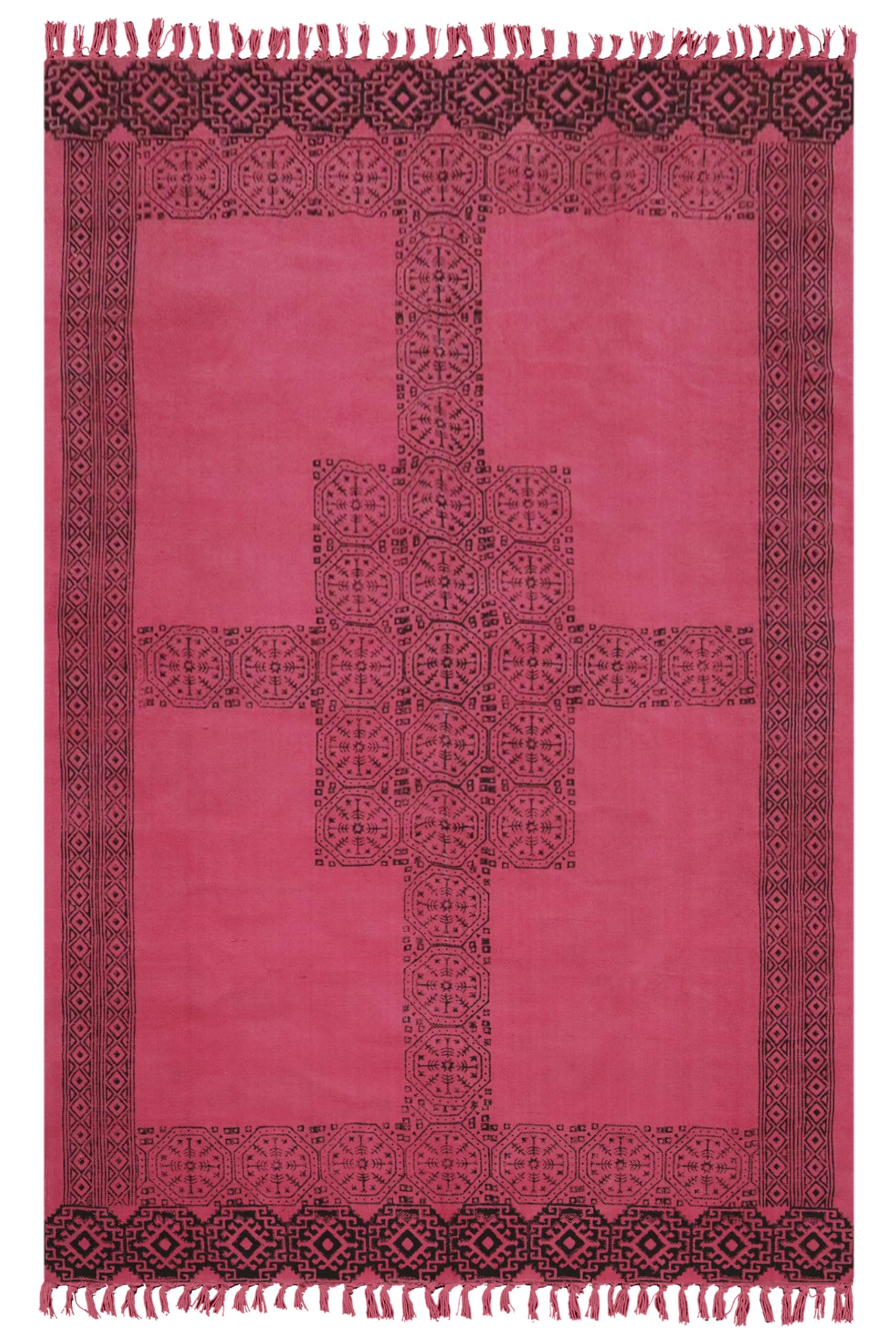 Tapis carré Kilim en coton pour sublimer votre salle à manger ou couloir