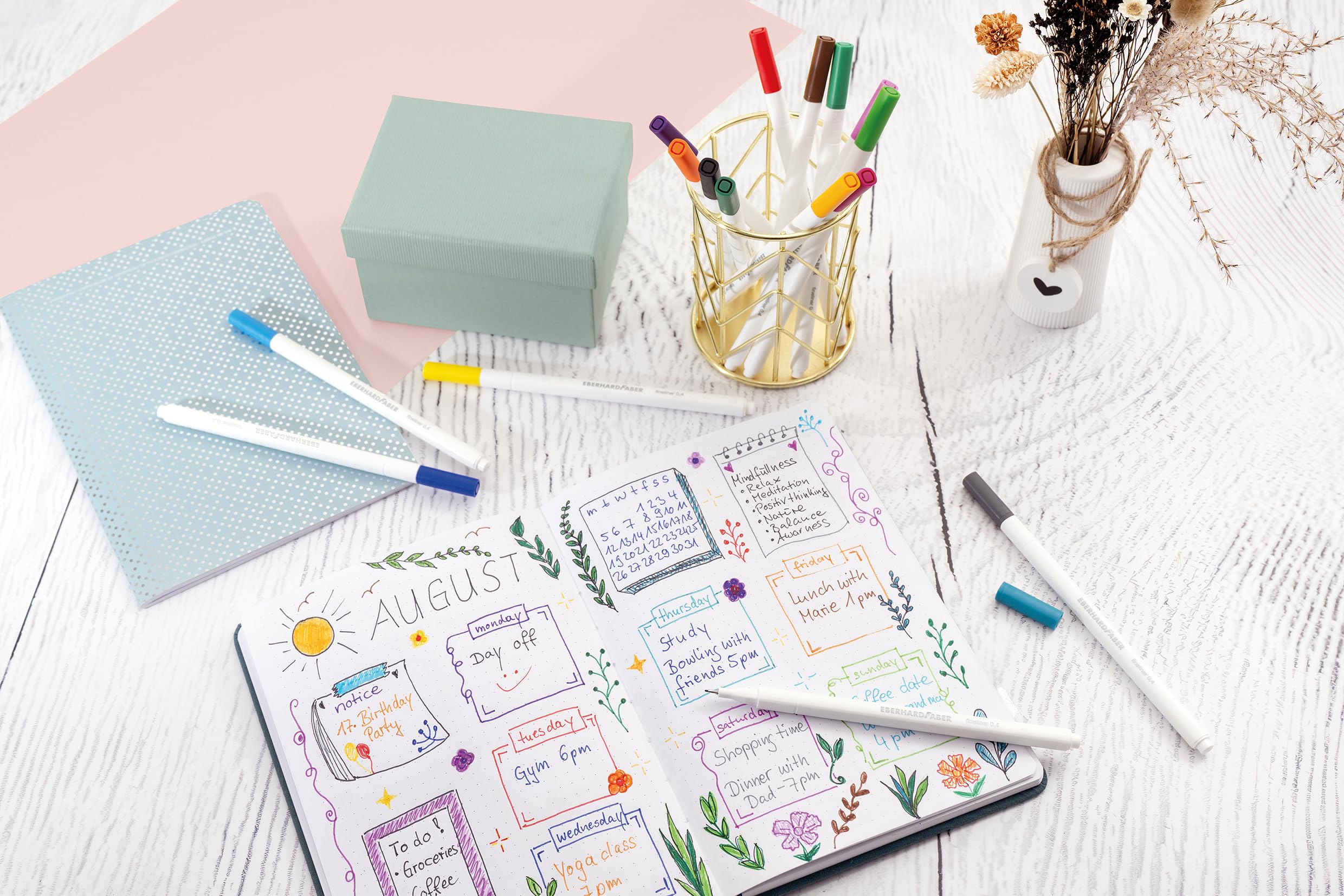 EBERHARD FABER 551516 - Fineliner Set including 16 pencils, bright colour marker, line width 0.4 mm, multi-coloured - Image 4