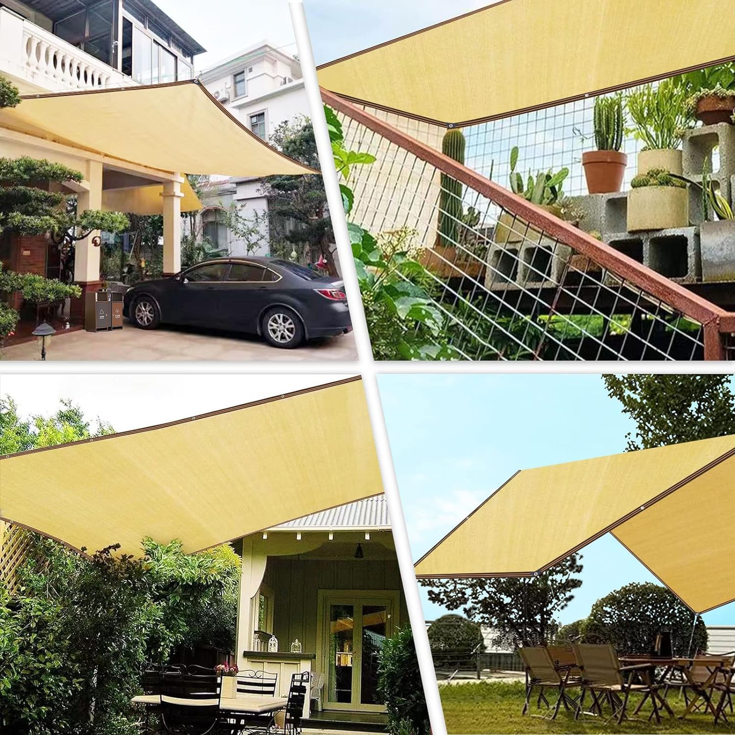 Voile ombrage de jardin, protection solaire, filet d'ombrage pour balcon, serre, plantes, terrasse, écuries, piscines - Coupe-vent et perméable à l'eau