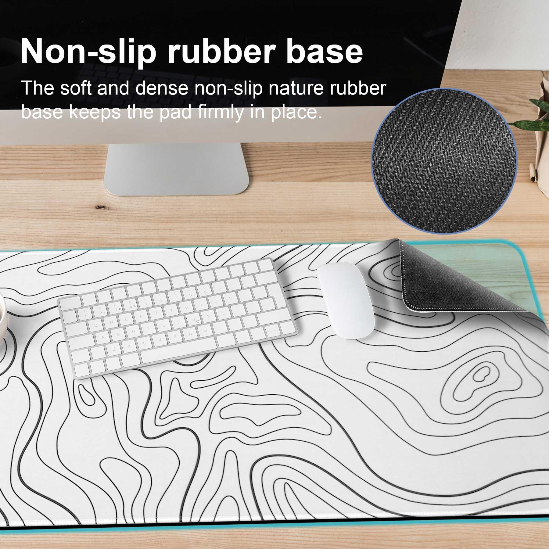 DAWNTREES 120 x 60cm Felt Desk Mat,Large Extended Felt Mouse Pad XXL,Non-Slip De