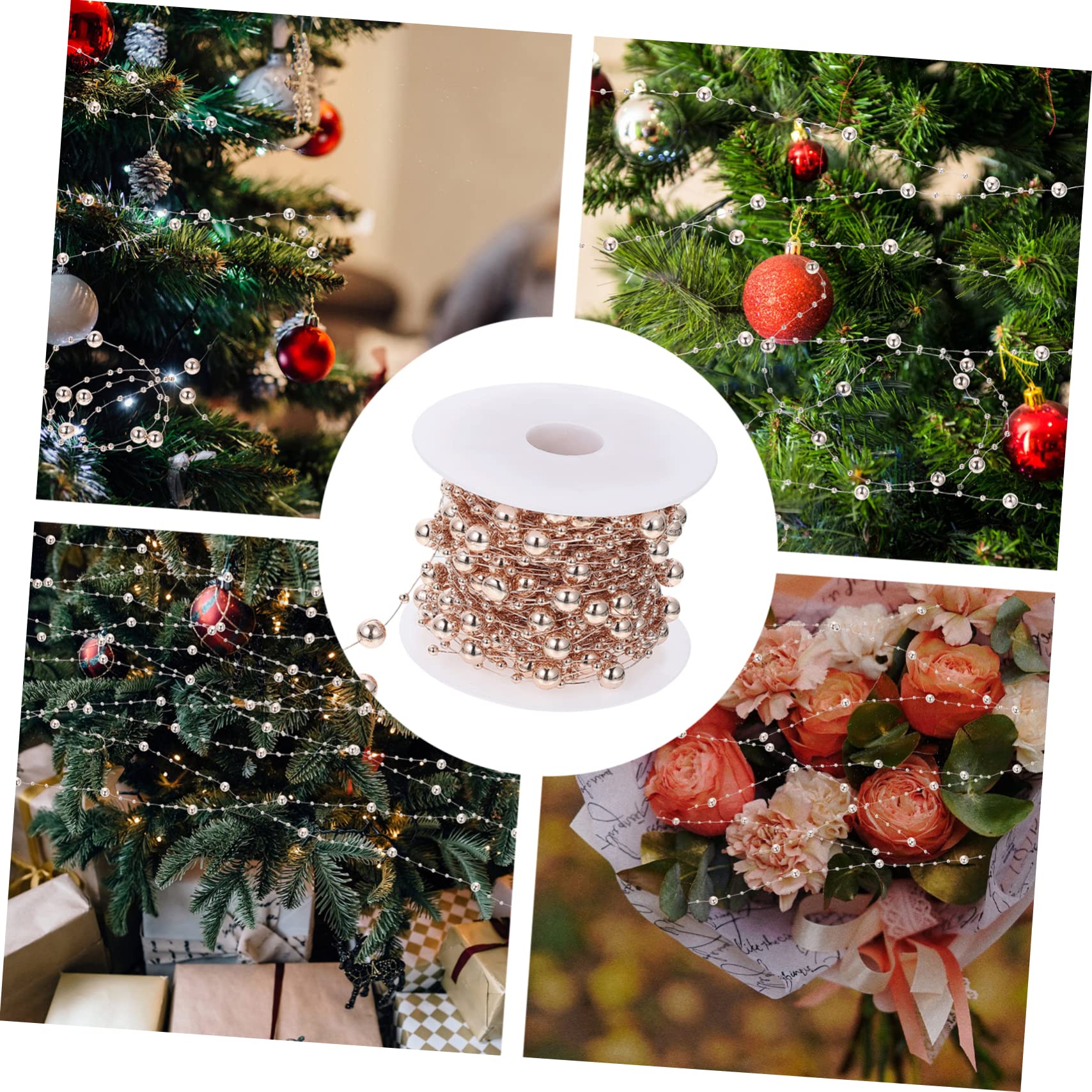 STOBOK 6 Rollen Perlenmaterial Kette Perlenstränge Strassperlenkette Perlengirlandenkette Kette Aus Perlensträngen Strass-accessoires Perlenanhänger Handdekor Braut Plastik Schmuck Herbst