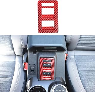 Funda de ABS compatible con Bronco U725, accesorios decorativos de coche (color carbón rojo, interruptor de ventana eléctrico de elevaluna)