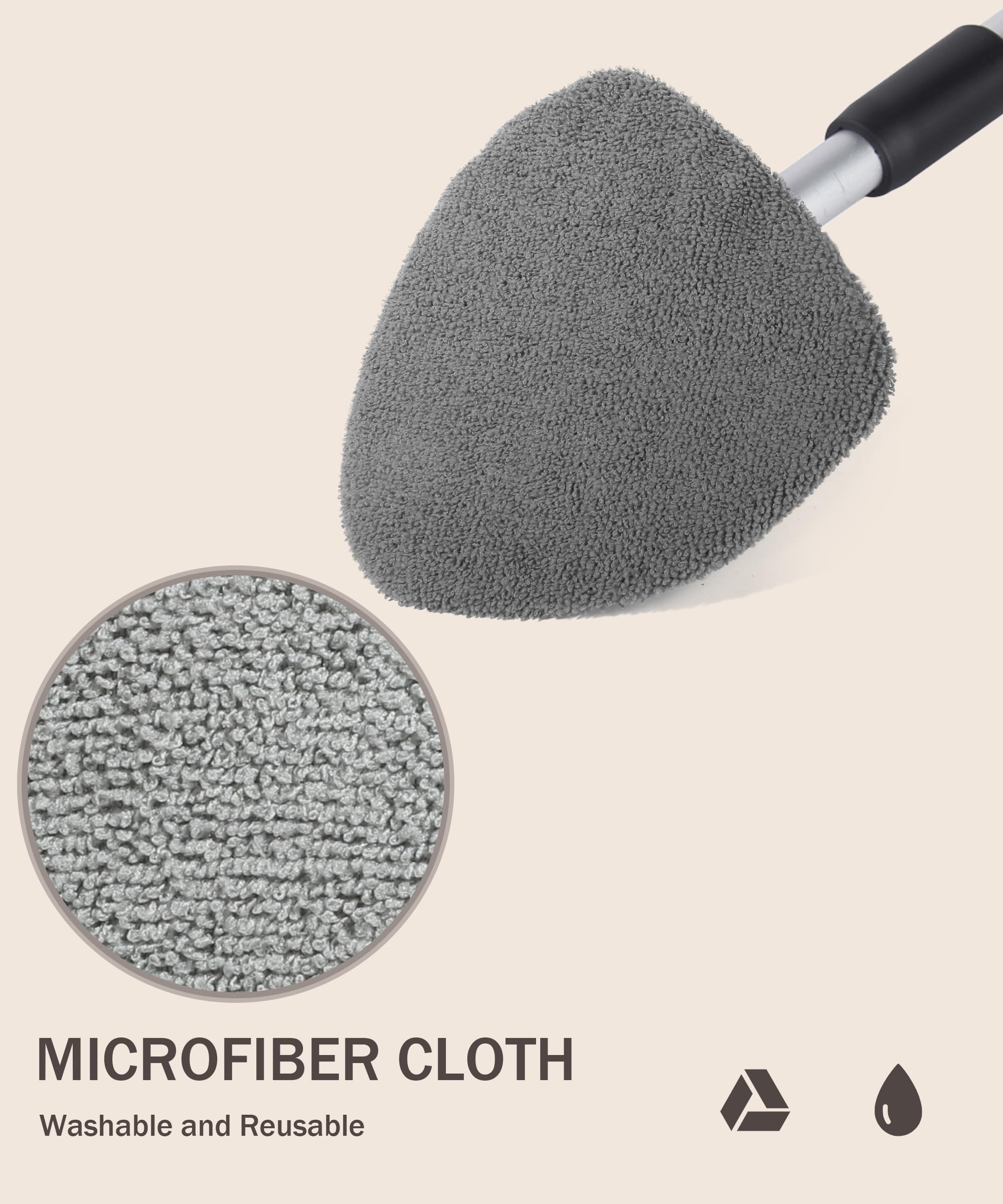 Windshield Cleaner Inside,Car Window Cleaner,Car Cleanser Brush,Car Accessories Car Cleaning Supplies Tools,Car Cleaning Kit with Extendable Handle,Microfiber Cloth,Spray Bottle,Fits All Cars