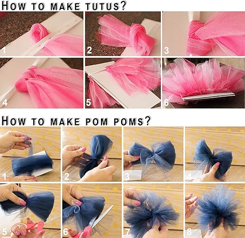 Miniatura 6 de Rollos de tela de tul de 6 pulgadas por 200 yardas (600 pies) para falda tutú, boda, baby shower, decoración de fiesta de cumpleaños, envoltura de