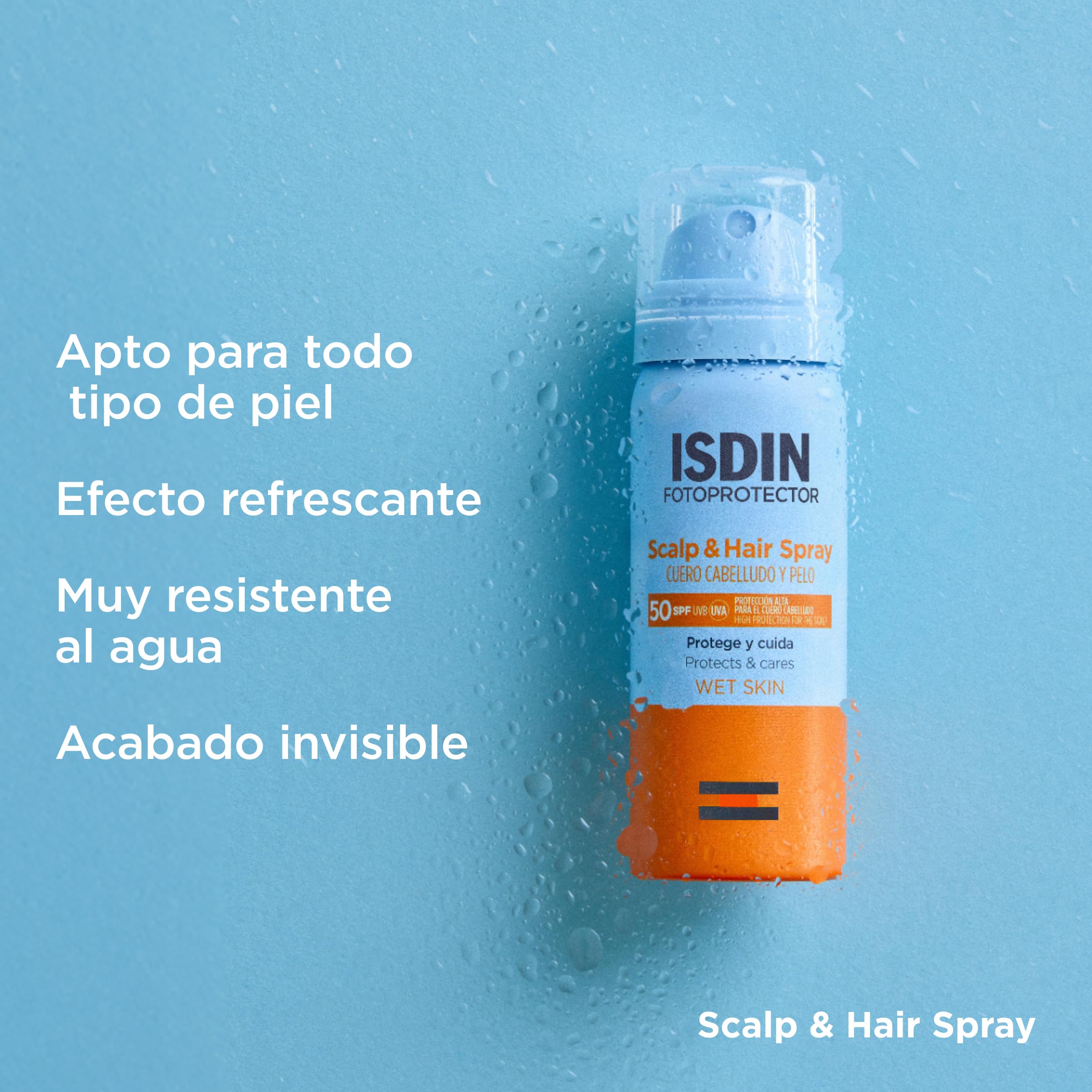 ISDIN Fotoprotector Scalp & Hair Spray SPF 50, Protector solar en spray para el pelo con alta protección para el cuero cabelludo y el cabello, 50 ml