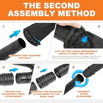 Sealegend Universal Leaf Blower Gutter Attachment, Gutter Cleaning Tools from Ground with Suppotive Structure and Telescopic Hose All-Round Cleaning, 11 Feet