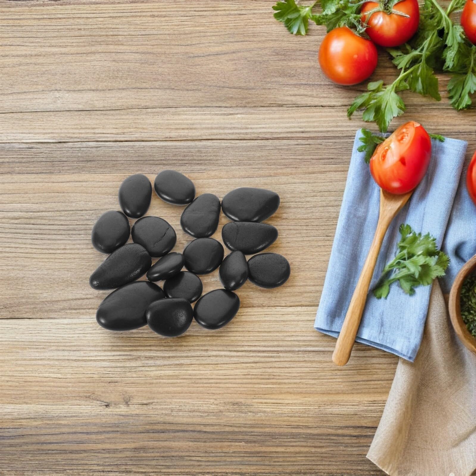 Anneome Pierres de Cuisson Naturelles 1 Kg en Galets de Rivière Résistants la Chaleur pour Barbecue, Cuisson Steak et Soupe, Pierres Chauffantes Réutilisables Cuisine et Extérieur