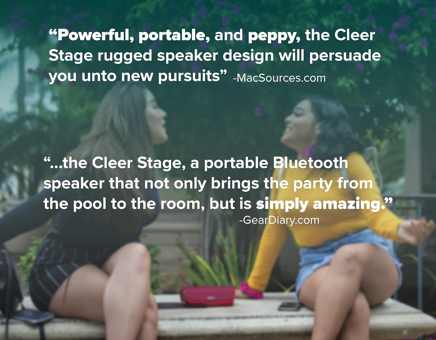 One-Day Sale: Up to 60% Off Cleer Audio Stage Smart Bluetooth Speaker - IPX7 Waterproof, Built-in Alexa, Stereo Pairing Capabilities, with Digital Amplifier, Dual 48mm Drivers, and Passive Radiators for Powerful Music and Sound