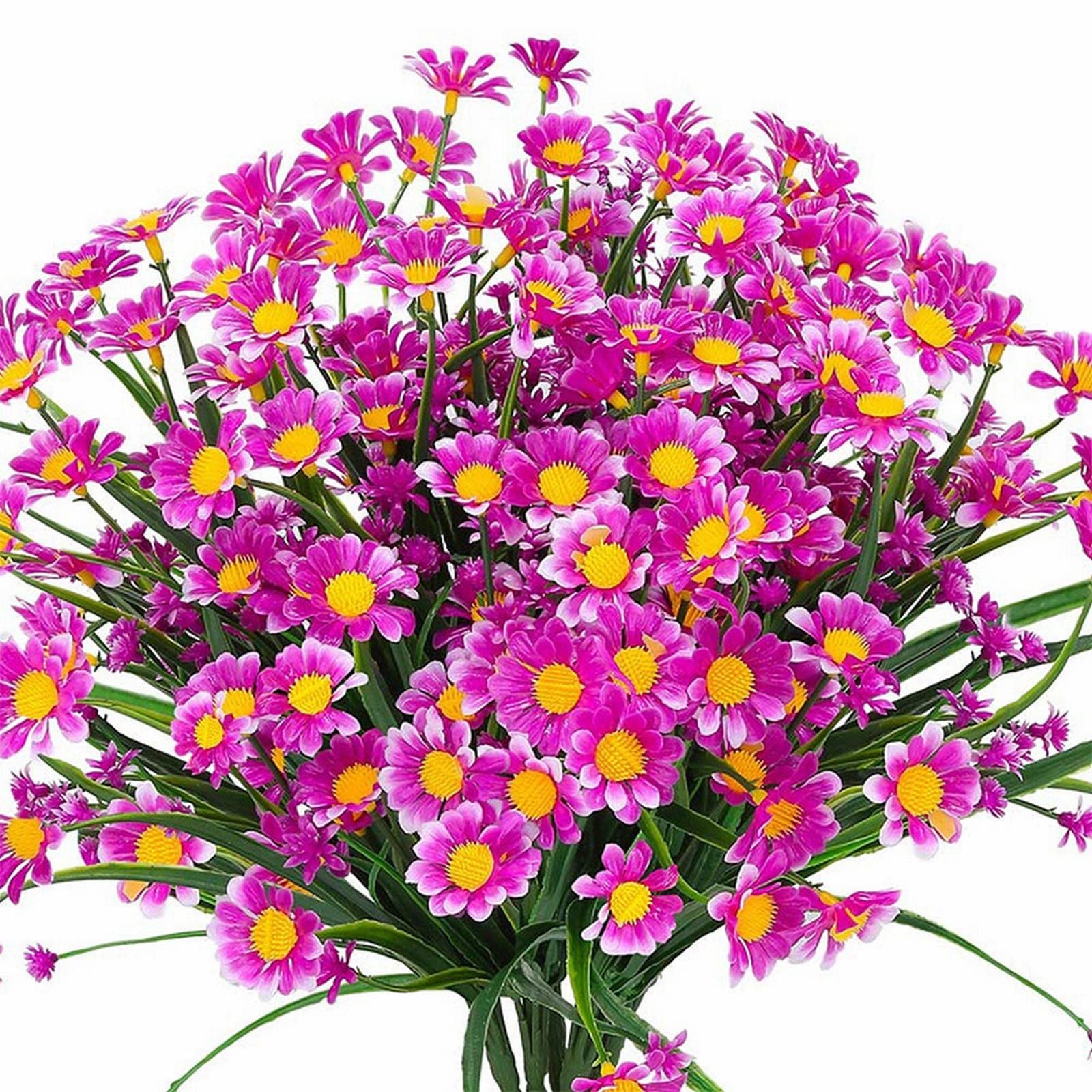 12 Mazzi Di Margherite Artificiali Viola, Rosa E Gialle: Un'esplosione Di Colore Per La Tua Casa E Il Tuo Giardino!