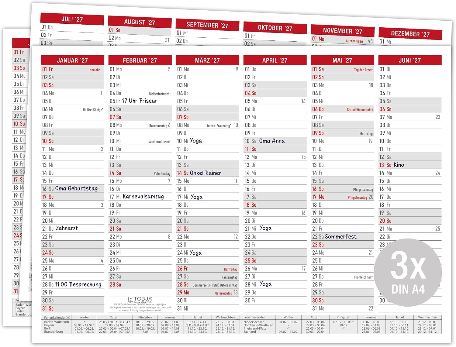 Jahreskalender 2025 Scheppach - DIN A2 Querformat | Limited Edition | Wandkalender mit Premium Druckqualität | inkl. Aufhänger