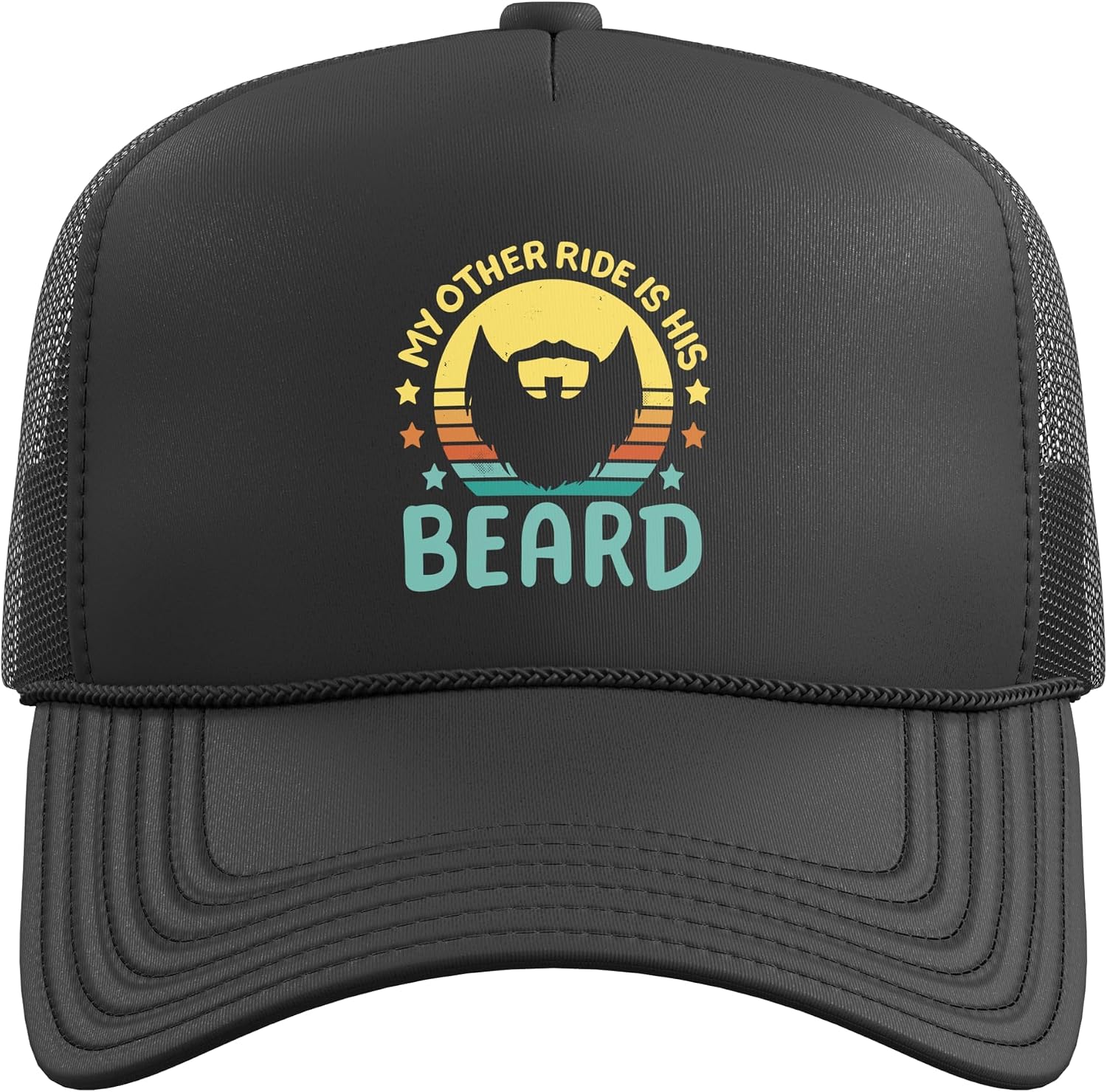 My Other Ride is His Beard Trucker Hat with Adjustable Mesh Back image 2