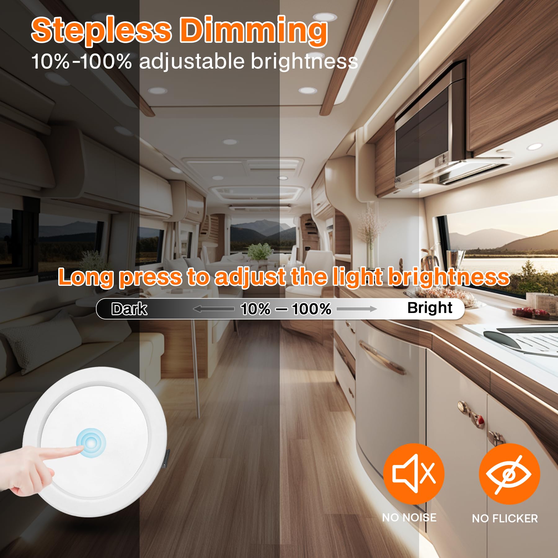Downlight LED Techo Empotrable 12V Regulable 3W Ojos de Buey LED para Techo 3000K 4000K 6000K Foco 12v interior con cable 2m para Autocaravanas/Muebles, Corte 55-58mm, Pack 6, Blanco
