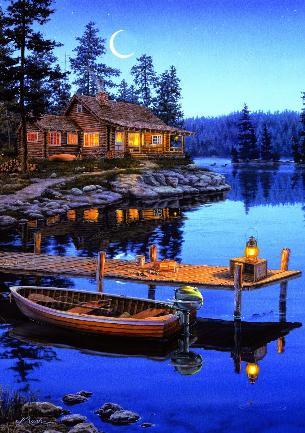 Buffalo Games - Darrell Bush - Crescent Moon Bay - 300 LARGE Piece Jigsaw Puzzle