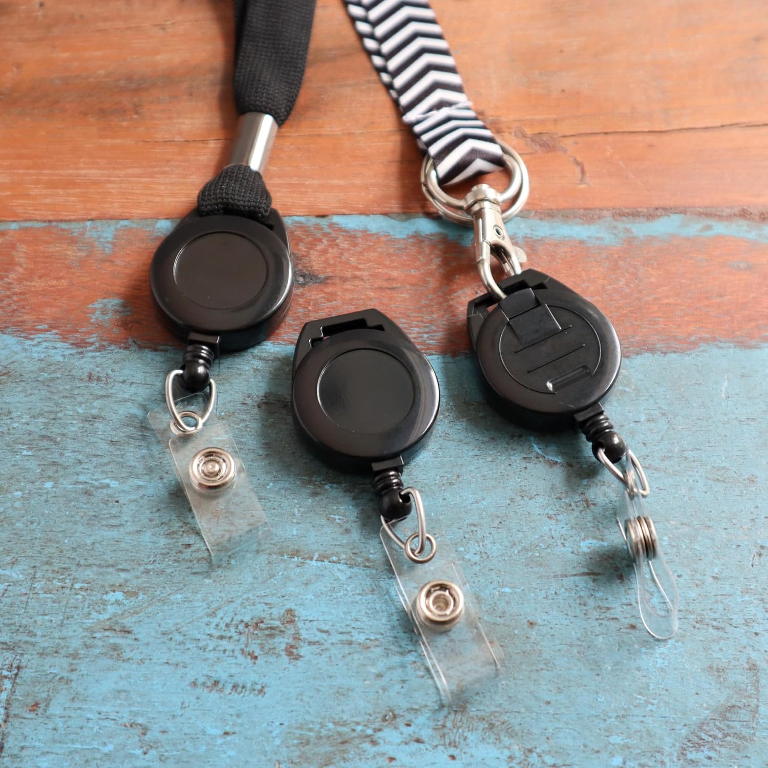 Bulk 100 Pack - Retractable Badge Reel with Lanyard Attachment Slot -Attach Your Neck Chain, Metal Hook, Key Ring or Strap Clip Through Top Slot for Extendable Badge or Keycard Access by Specialist ID