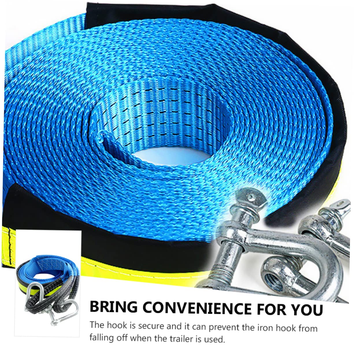 Cabilock Cuerda De Remolque Práctica para Coche Metros De Longitud Toneladas De Resistencia Doble y Material Robusto para Remolque De Emergencia Carretera o Off-Road
