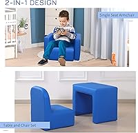 Vista 4 de Qaba - Juego de mesa y sillas infantiles de PVC multifuncionales 2 en 1