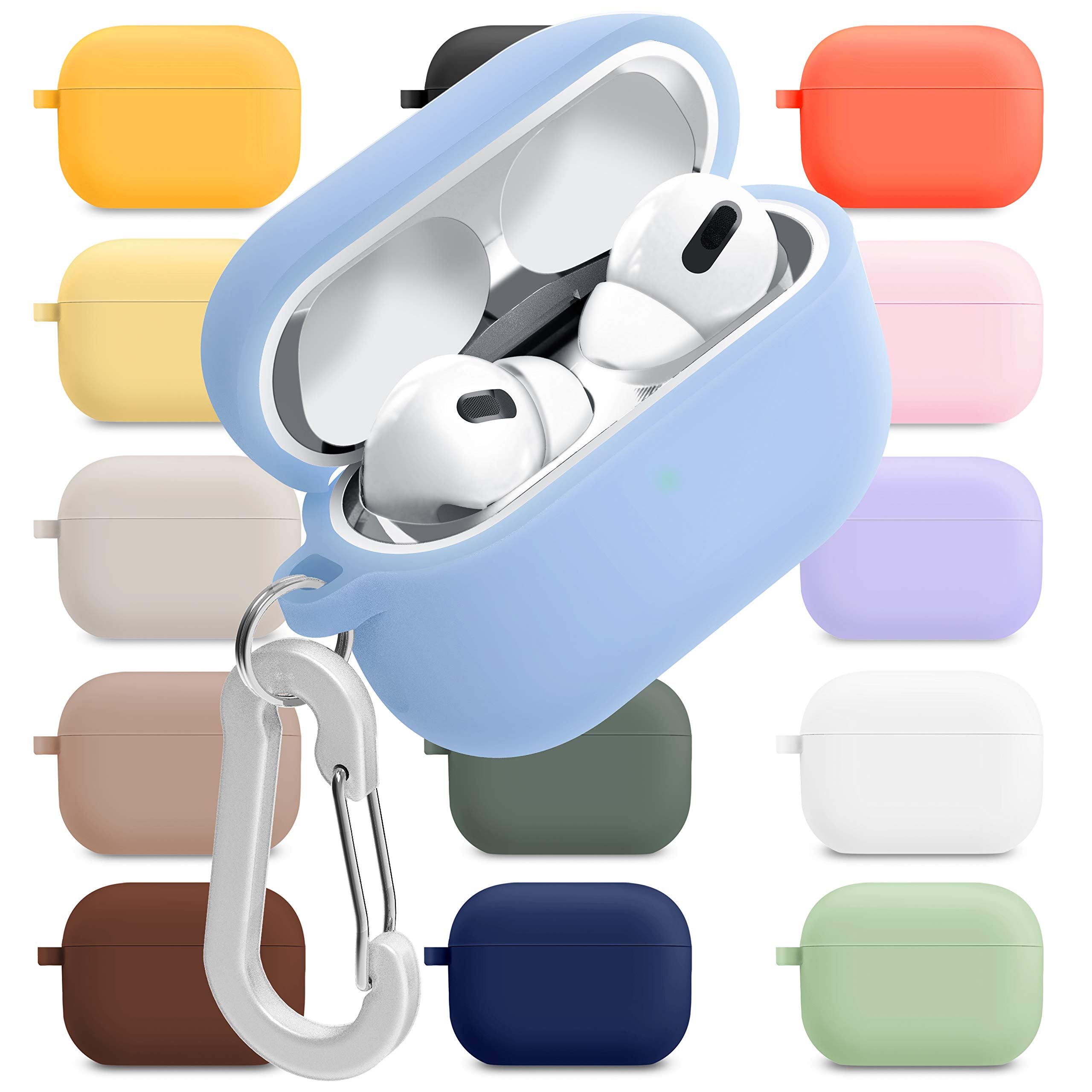 [3 in 1] AirPods Pro 3 Silicone Case + Anti-Lost Carabiner + Dust Guard Metal Film, Protective Cover with Keychain for Apple AirPods Pro3 (2025) — view 45