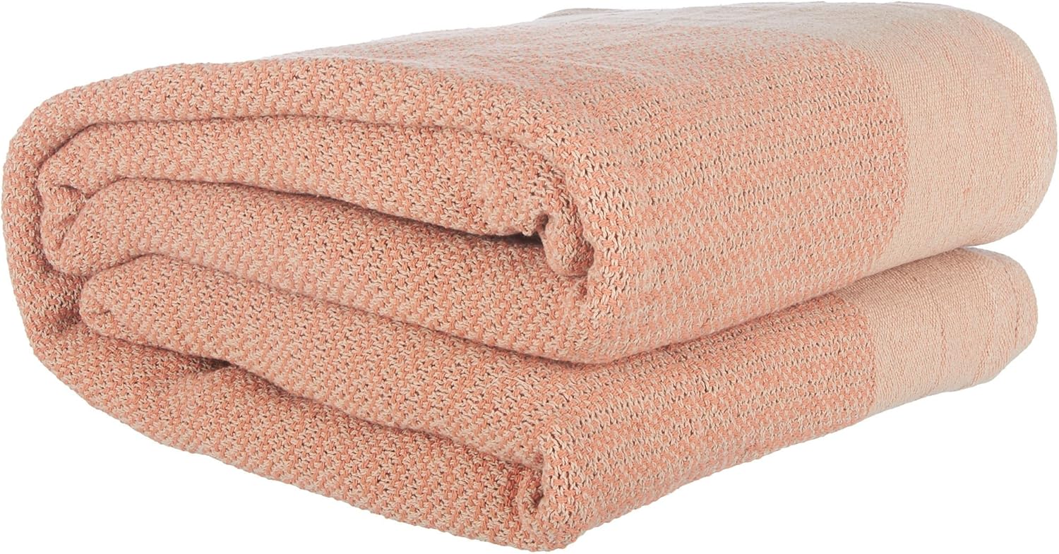 Ellison First Asia Twin Size Cotton BlanketTwin Rust Brown