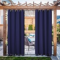 Vista 65 de NICETOWN 2 Paneles de Cortinas para Exteriores Extra Anchas Impermeables y a Prueba de Viento, Bordes Superior e Inferior con Ojales Antióxido