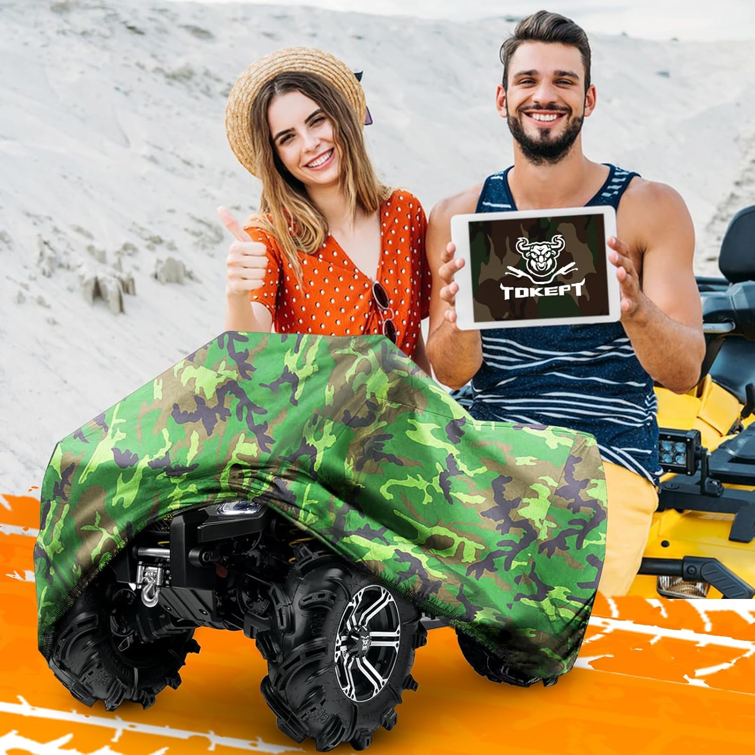 ATV Cover Waterproof Heavy Duty 4 Wheeler Cover Quad Cover All Season Weather Proof Outdoor UV Protection for Polaris Yamaha Suzuki Honda (Camouflage XXLarge)
