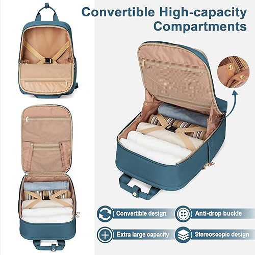 Miniatura 5 de Mochila de viaje para laptop para mujeres, profesores, mochila de trabajo, bolsas de mano para aviones, mochila grande impermeable, A-plata gris,