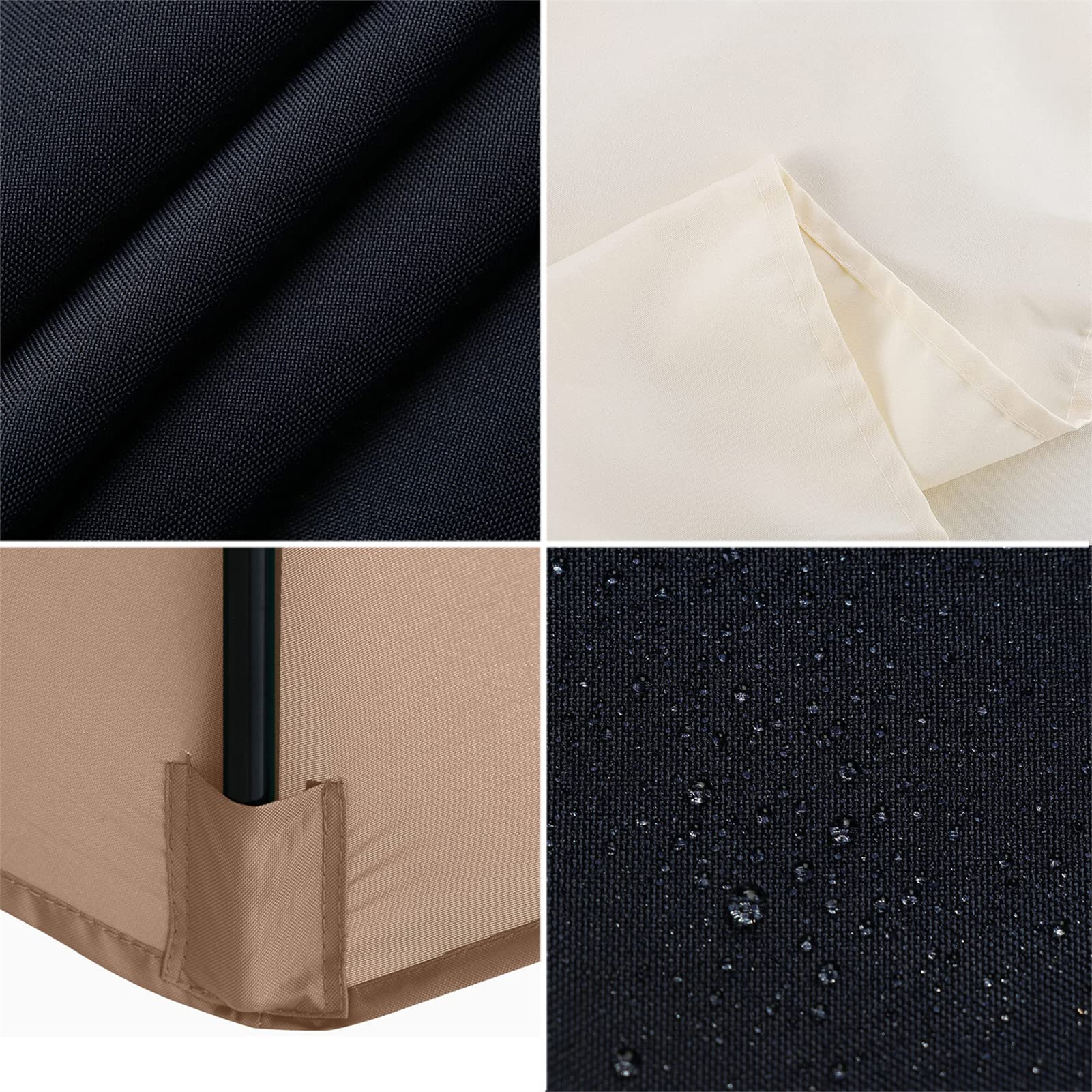 Housse De Rechange pour Parasol - 6 Baleines - 2 M/2,7 M/3 M - Imperméable - Anti-Ultraviolet - Tissu De Rechange (3M / 9.8Ft,Beige)