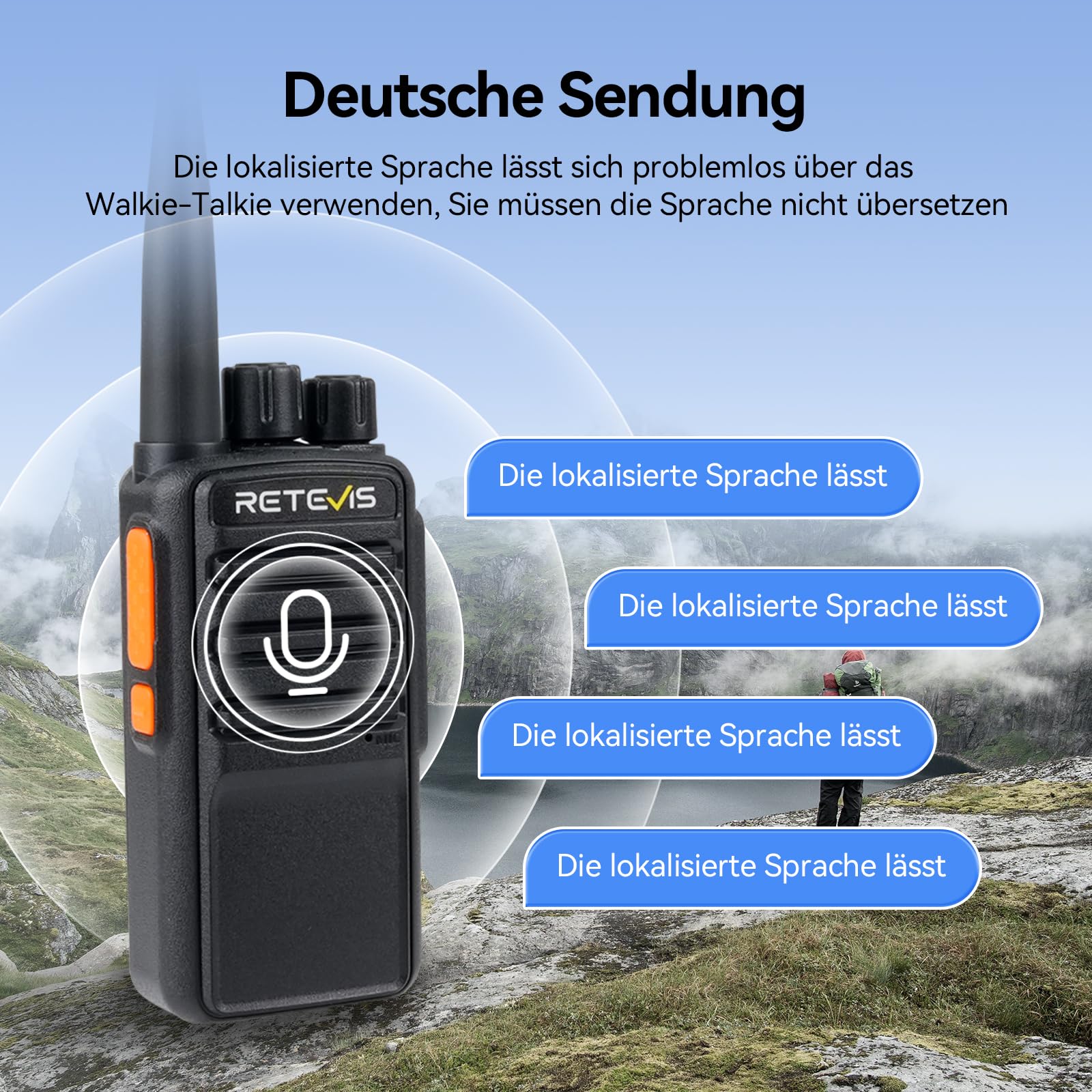 Retevis RB669 Freenet Funkgeräte, 6 Freenet Kanäle und 16 PMR446 (1 Paar)