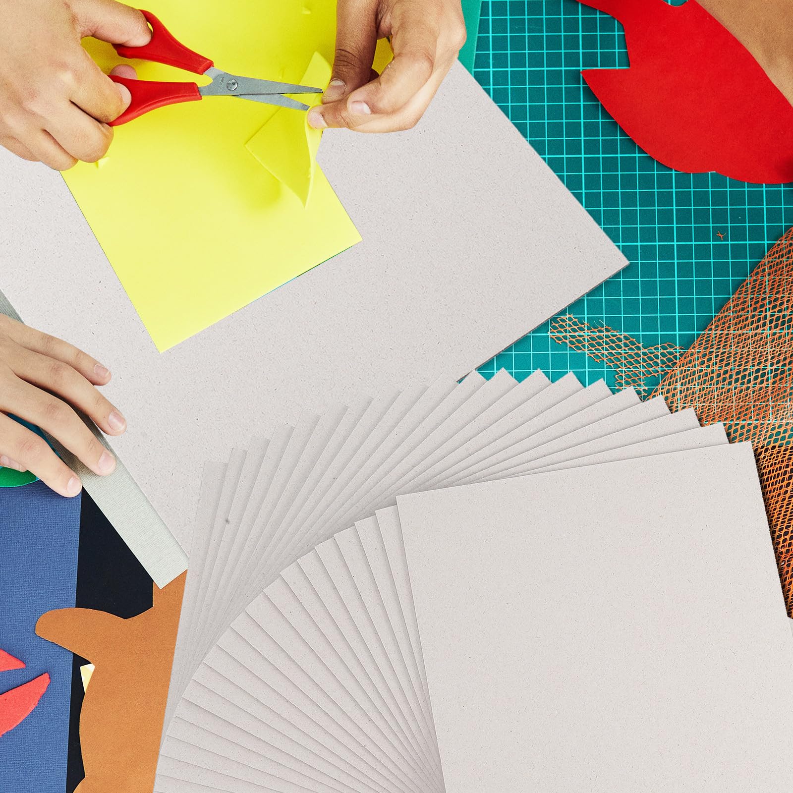 GALPADA 20 Fogli Cartoncino Spesso Grigio Rinforzato per Scrapbooking e Imballaggio, Carta Resistente Alta Compressione, Formato A4 per Lavori di Legatoria e Artigianato