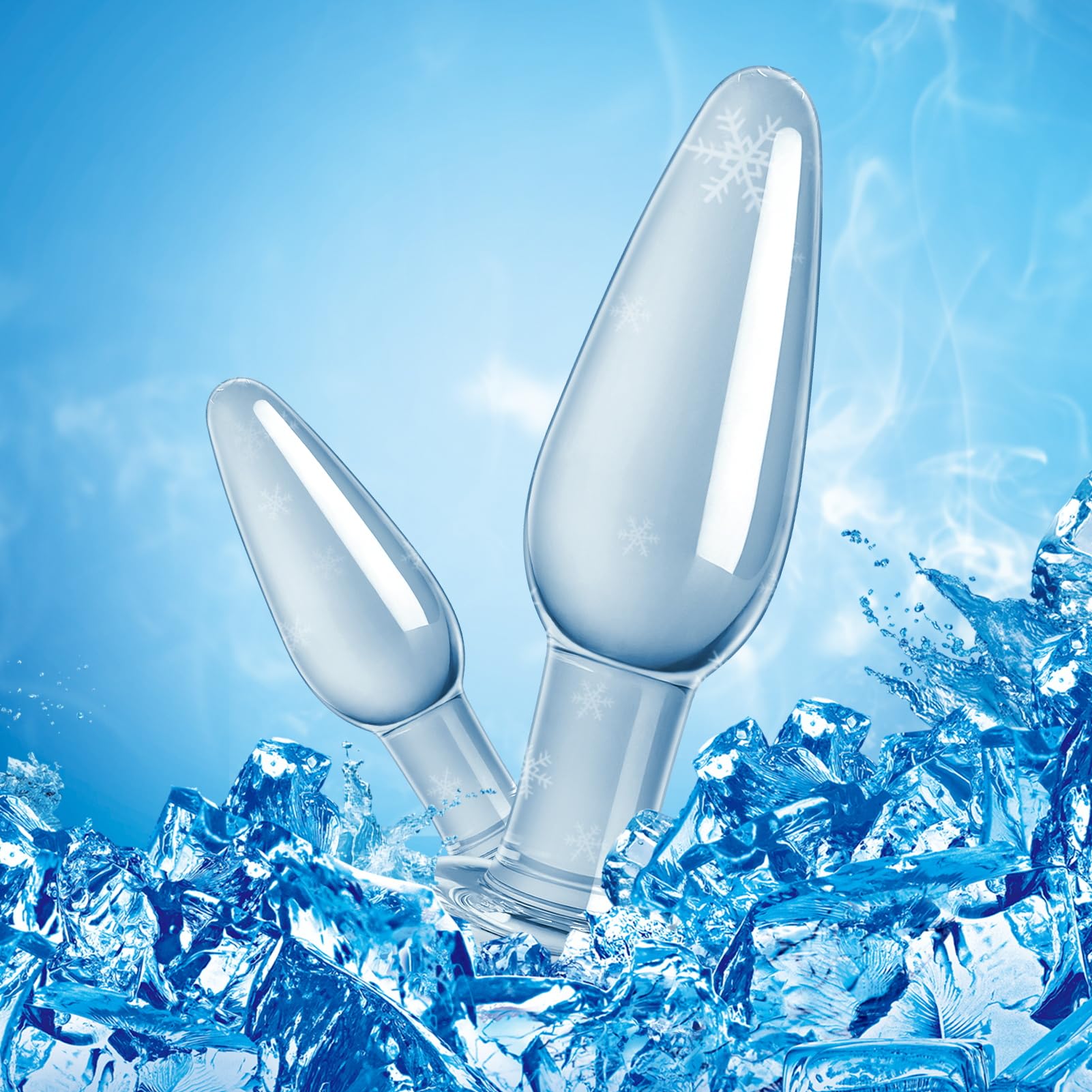 SXOVO 3 X Plug Anale in Vetro Cristallo Set di Dildo Anale in Cristallo Butt Plug Piccolo Medio Grande Plug Analesex Toys per Uomo Donna Coppia
