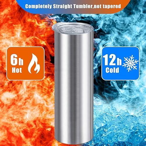 Miniatura 5 de Vaso recto y delgado de 30 onzas a granel, de acero inoxidable, paquete de 10 vasos aislados de doble pared con tapa, pajita, para café, té,