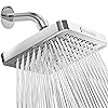SparkPod Shower Head - High Pressure Rain - Premium Quality Luxury Design - Easy Clean Adjustable Replacement for Your Bathroom Shower Heads (Luxury Polished Chrome, 6 Inch Square)