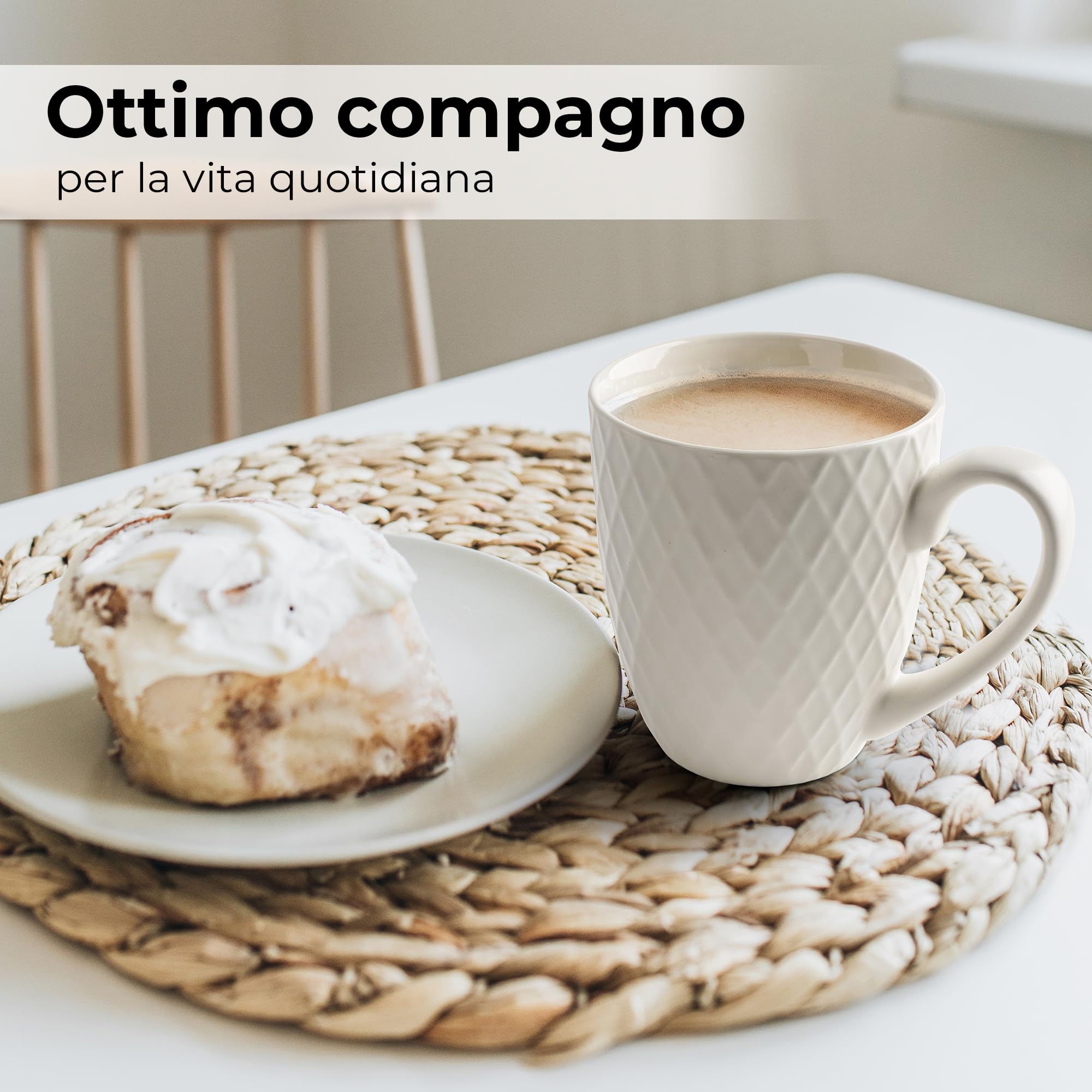 MIAMIO Palmanova Set di tazze da caffè in ceramica 400 ml Beige