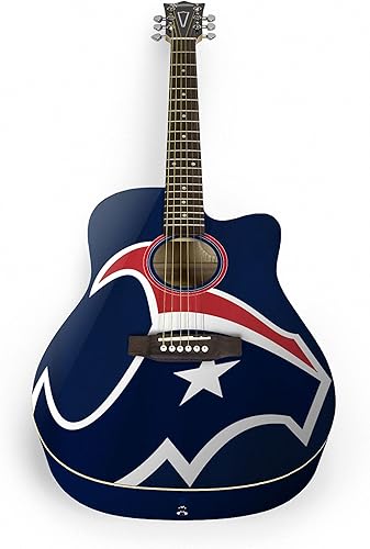 Miniatura 7 de Guitarra acústica de la NFL, juego de guitarra acústica de madera, incluye golpeador, soporte de guitarra y bolsa de guitarra, ideal para adultos,