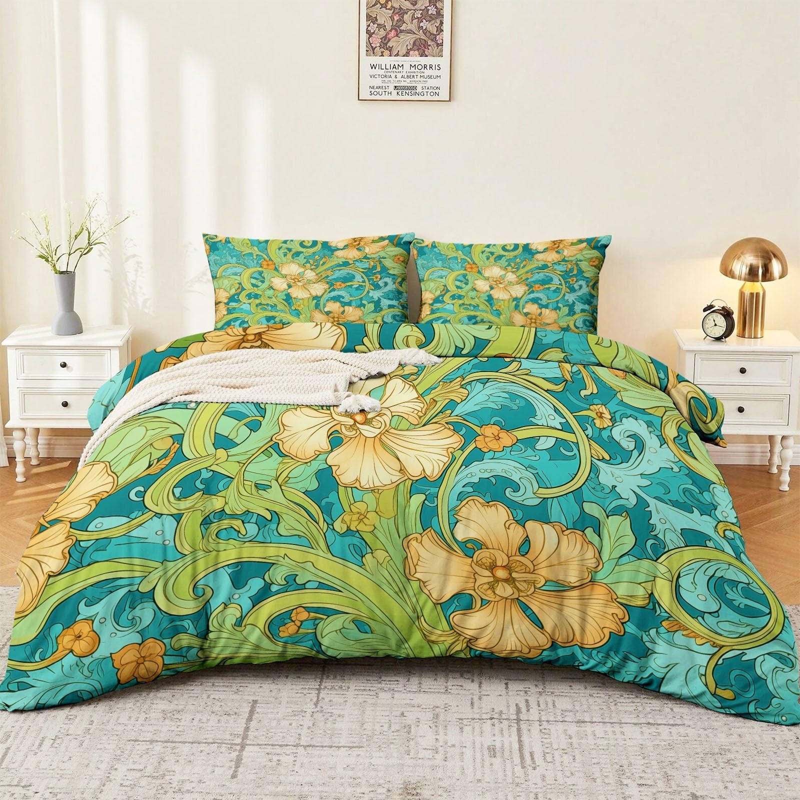 Fermeture éclair sur cette housse de couette 240x260 William Morris
