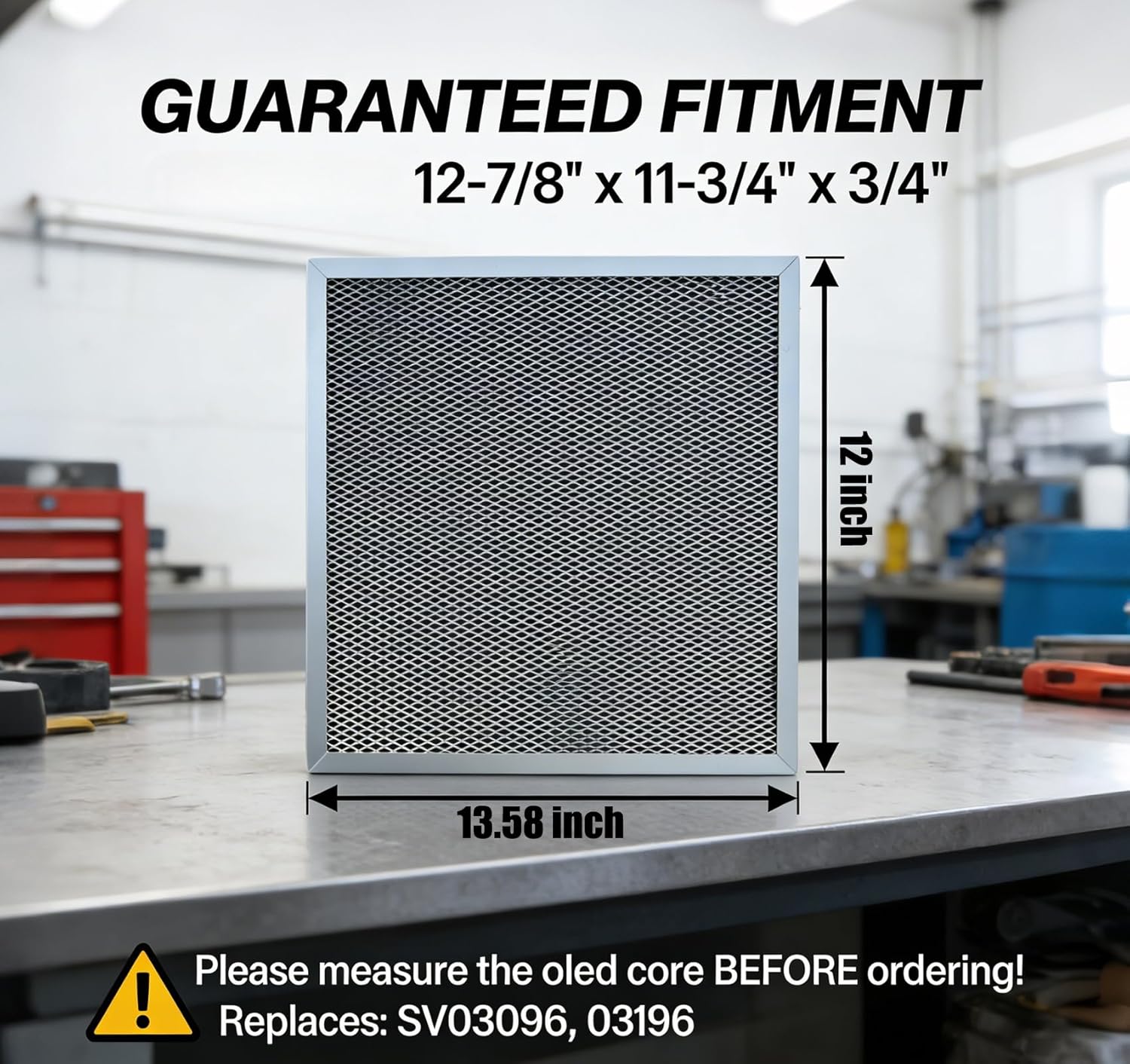 2 pack SV03096 Air Exchanger Filter 12-7/8" x 11-3/4" x 3/4" HRV ventilation air exchanger filter Compatible with Broan ERV100HC Air System - HRV100H Air System