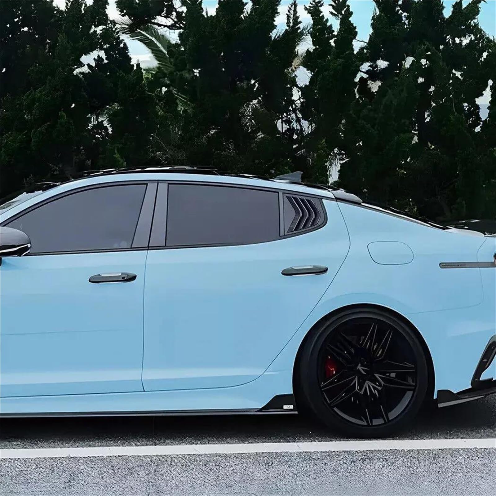 Spoiler Lunotto Posteriore Per Kia Per Stinger 2018-2023 Auto Posteriore Feritoia Finestra Laterale Della Copertura Dell'otturatore Trim Adesivo Vent Scoop ABS Canard Laterale Lunotto(Gloss Black)