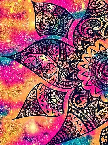 ARAZADR Kits de bricolaje con punto de cruz, patrón de costura cruzada de flores de Datura de colores sellados para decoración del hogar, kit de