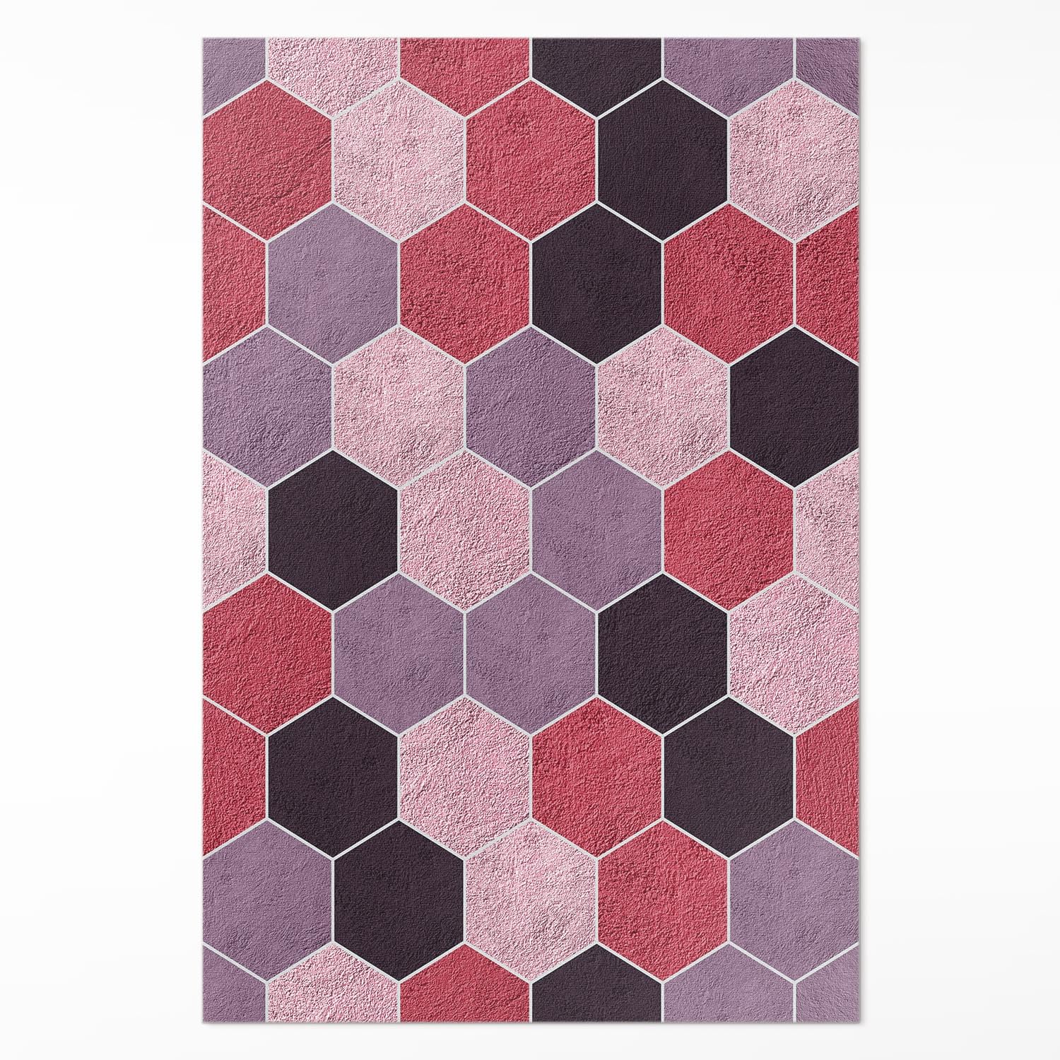 Tapis de sol vinyle 80x120 cm motif hexagones pour cuisine