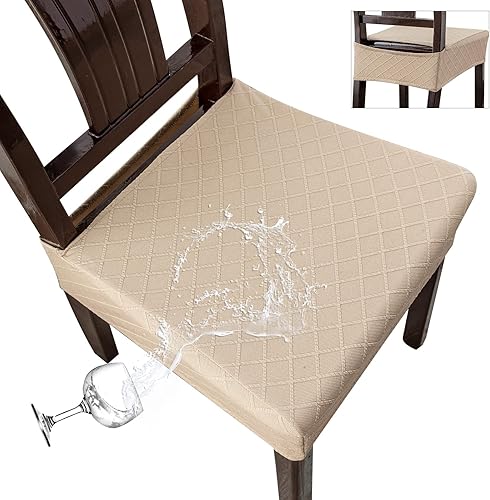 Miniatura 1 de Genina Fundas de asiento impermeables para sillas, fundas de asiento para sillas de comedor, fundas para sillas de cocina, fundas para sillas de