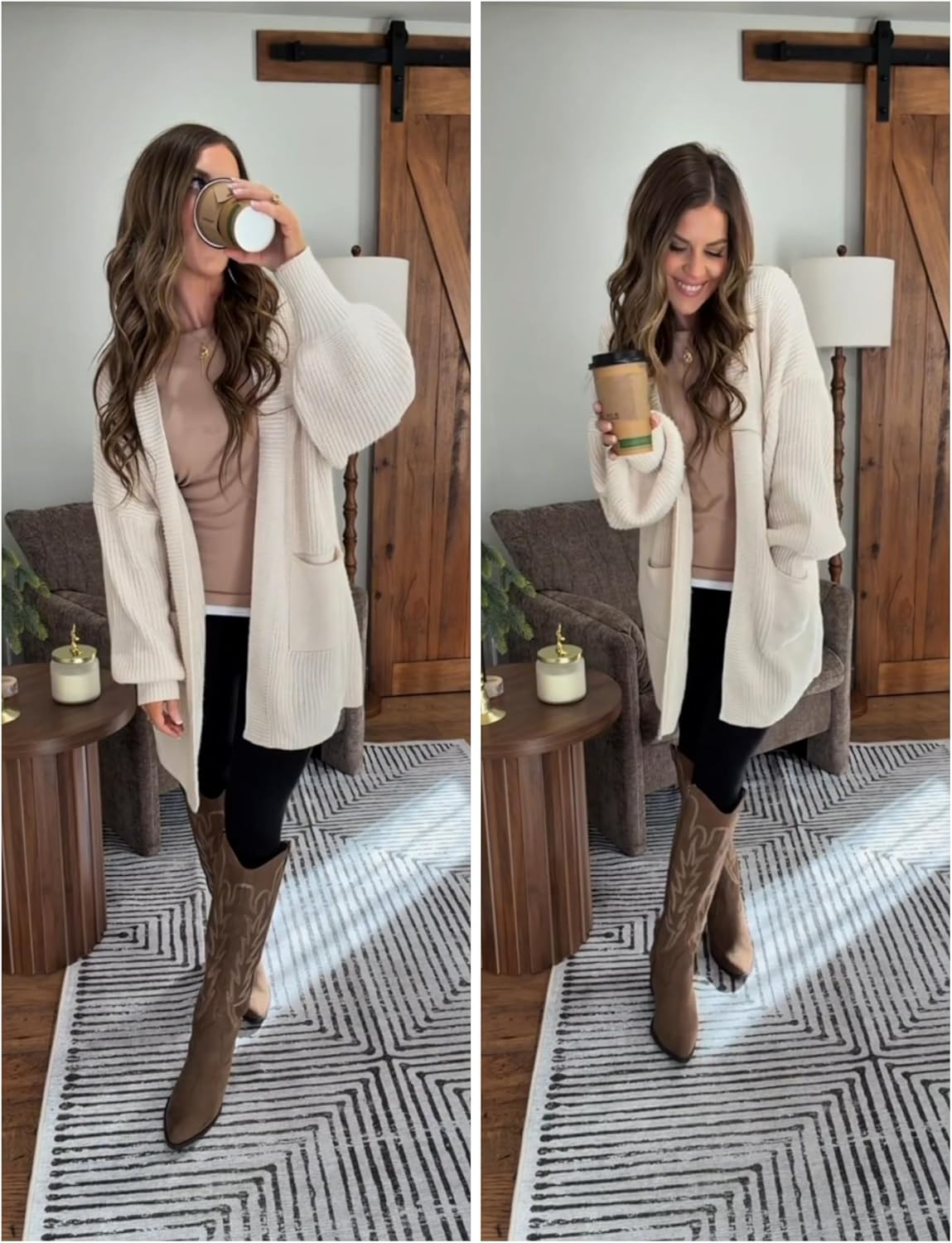 Dqbeng Womens Long Cardigan Sweaters Oversized Open Front Chunky Knit Sweater with Pockets - Image 5