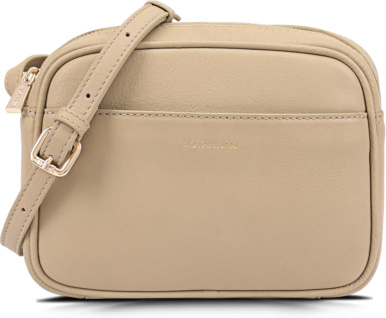 Women's Elegant Genuine Leather Crossbody Bag - Versatile Design, Adjustable Strap, Top Zip Closer, Light & Chic