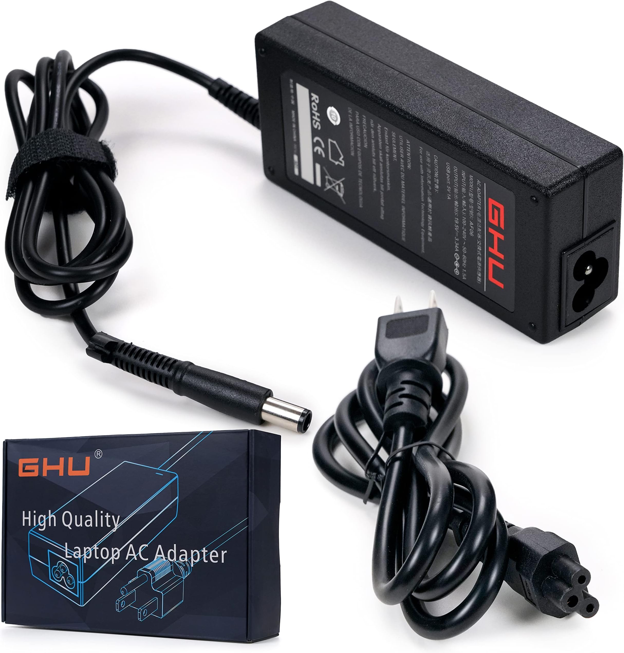 GHU 65W AC Adapter 7.4mm: Charger for HP Pavilion G4-G7, Probook 430-655, EliteBook 745-850 & Compaq - Compatible with PPP009H, 463958-001 & More