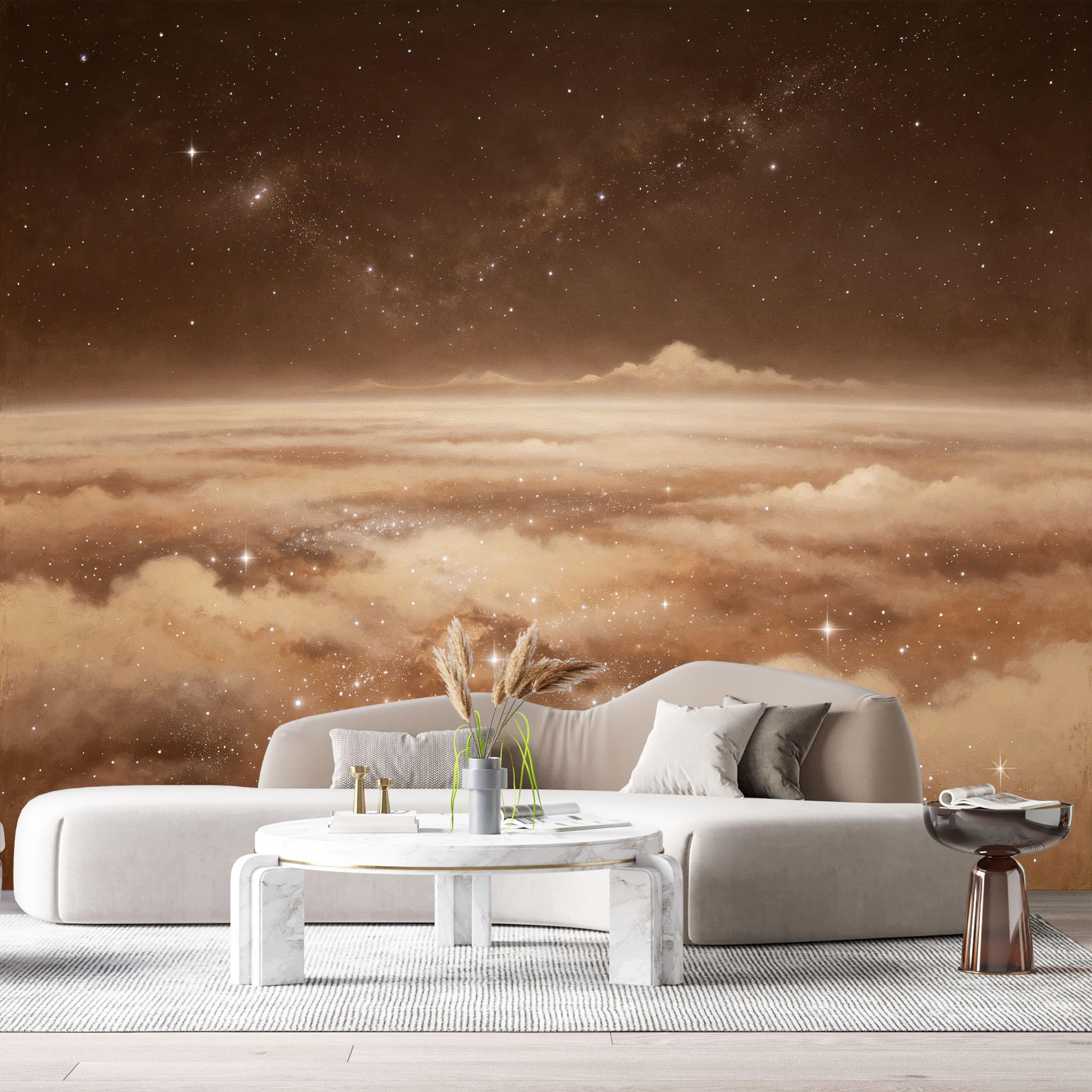 Custom Size Wall Murals Abstract Galaxy Space Oil Painting Starry Sky Clouds SelfAdhesiveWall Fabric Removable Wallpaper Wall Decor for Living Room Bedroom Bathroom