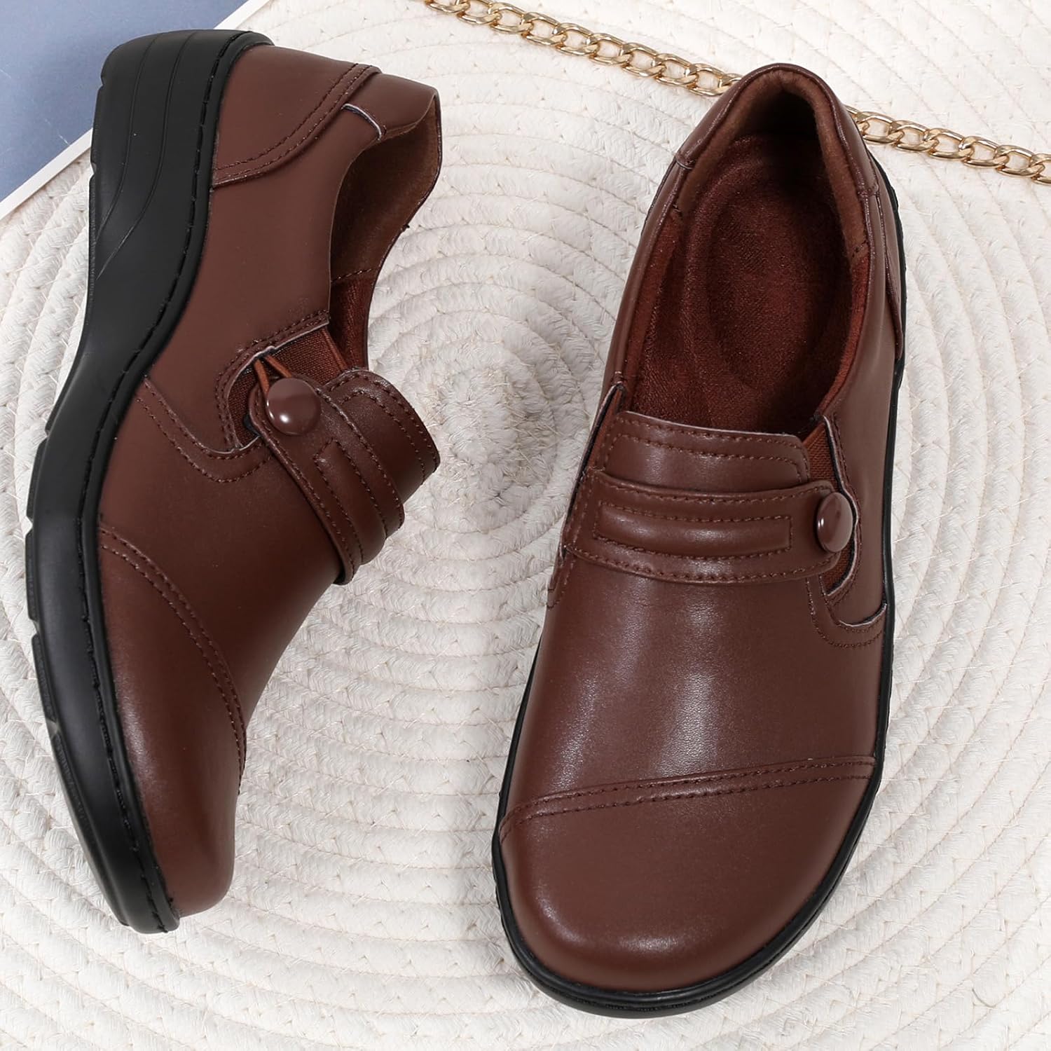 QAE Loafers for Women Orthopedic Loafers for Women Comfortable Women's Flat Slip-Ons Shoes for Dress Work Business Casual - Image 9