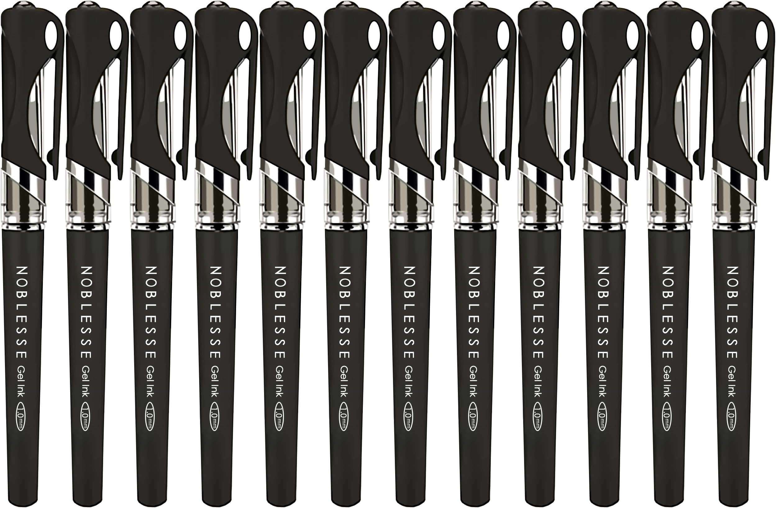 MyLifeUNIT Black Ink Gel Pens, 1.0 mm Bold Point Pens, 12 Pack