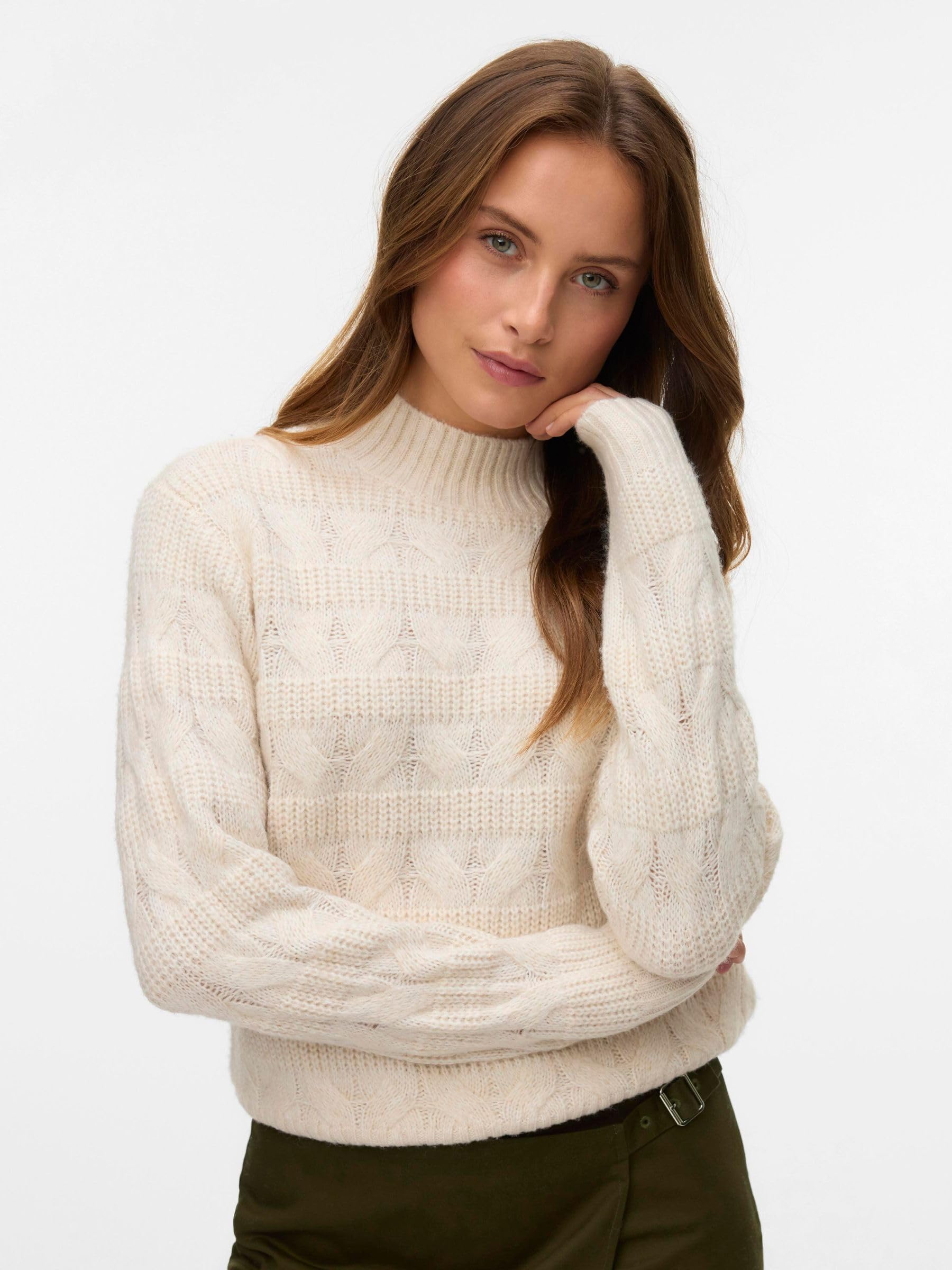 VERO MODA Highneck BF Vmvirgo LS-Pullover a Collo Alto